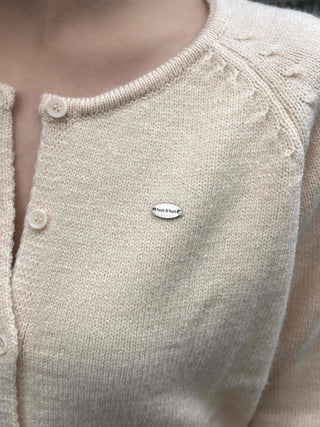 Soft Daily Round Neck Crop Knit Cardigan