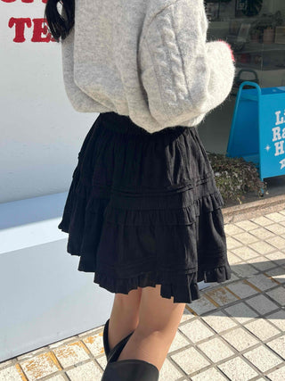 Campus Look Tiered Frill A-Line Flare Mini Skirt