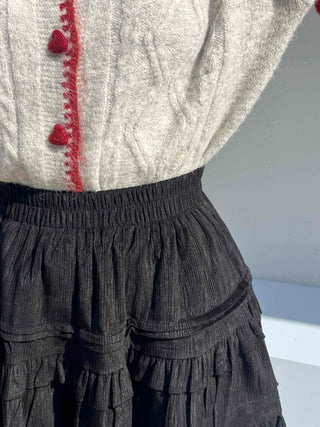 Campus Look Tiered Frill A-Line Flare Mini Skirt