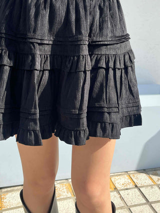 Campus Look Tiered Frill A-Line Flare Mini Skirt