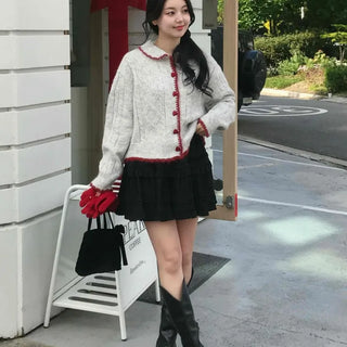 Campus Look Tiered Frill A-Line Flare Mini Skirt