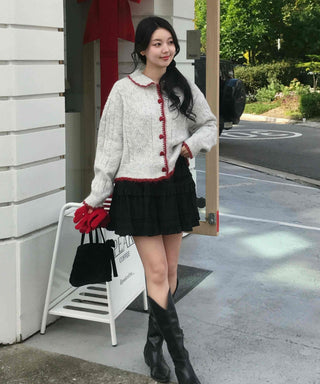 Campus Look Tiered Frill A-Line Flare Mini Skirt