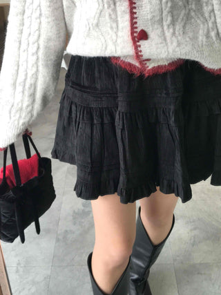 Campus Look Tiered Frill A-Line Flare Mini Skirt