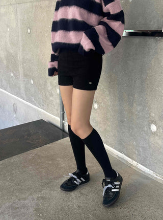 Cozy Knit Slim Fit High-Waisted Shorts