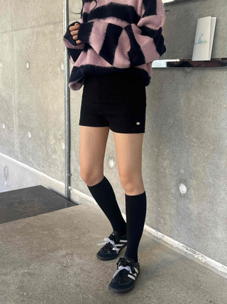 Cozy Knit Slim Fit High-Waisted Shorts