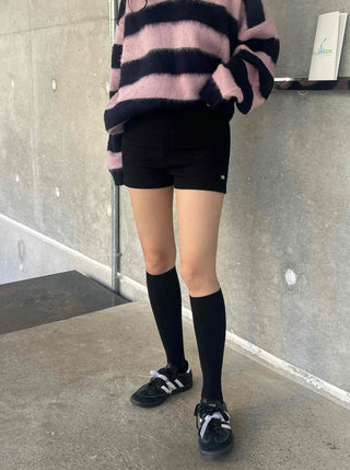 Cozy Knit Slim Fit High-Waisted Shorts