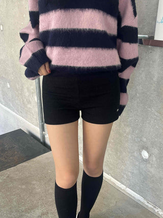 Cozy Knit Slim Fit High-Waisted Shorts