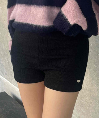 Cozy Knit Slim Fit High-Waisted Shorts