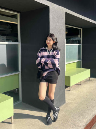 Cozy Knit Slim Fit High-Waisted Shorts