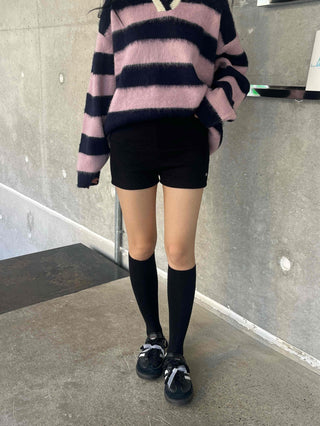 Cozy Knit Slim Fit High-Waisted Shorts