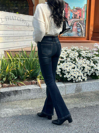 Daily High-Waisted Slim Bootcut Denim Pants