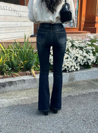 Daily High-Waisted Slim Bootcut Denim Pants