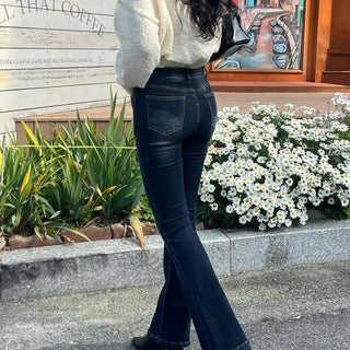 Daily High-Waisted Slim Bootcut Denim Pants