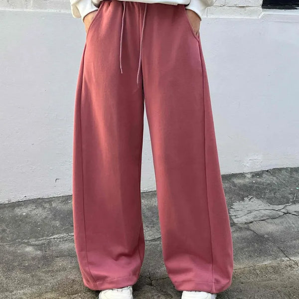 Cozy Loose Fit Elastic Waist Wide Training Pants