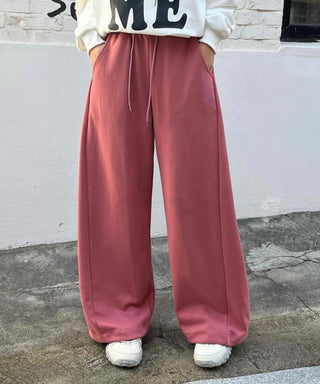 Cozy Loose Fit Elastic Waist Wide Training Pants