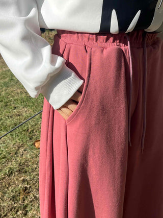 Cozy Loose Fit Elastic Waist Wide Training Pants