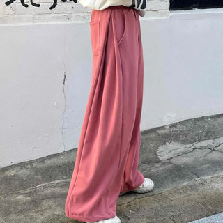 Cozy Loose Fit Elastic Waist Wide Training Pants