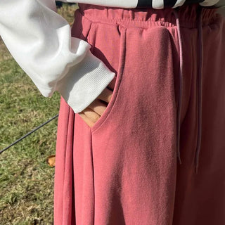 Cozy Loose Fit Elastic Waist Wide Training Pants