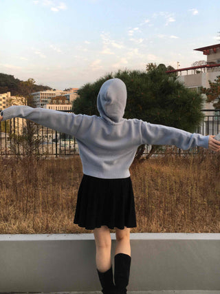 Soft Hooded Crop Knit