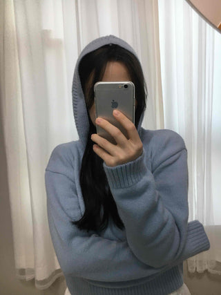 Soft Hooded Crop Knit
