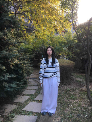 Drawstring Full-Length Balloon Silhouette Sweatpants