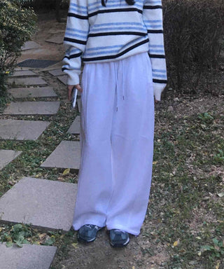 Drawstring Full-Length Balloon Silhouette Sweatpants