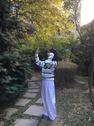 Drawstring Full-Length Balloon Silhouette Sweatpants