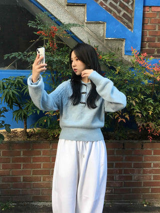 Drawstring Full-Length Balloon Silhouette Sweatpants