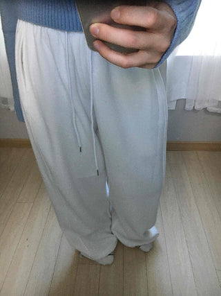 Drawstring Full-Length Balloon Silhouette Sweatpants