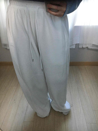 Drawstring Full-Length Balloon Silhouette Sweatpants