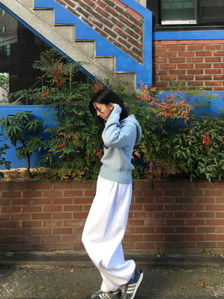 Drawstring Full-Length Balloon Silhouette Sweatpants