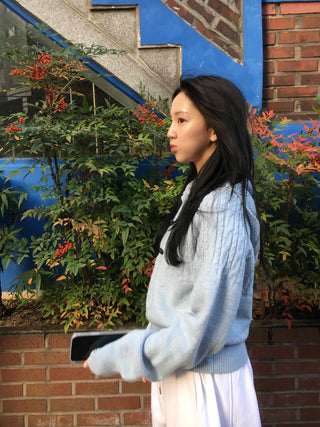 Cable Twist Hooded Loose Fit Knit