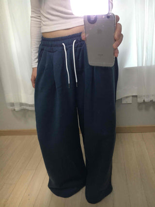 Cozy Fit Balloon Drawstring Cotton Wide Jogger Pants