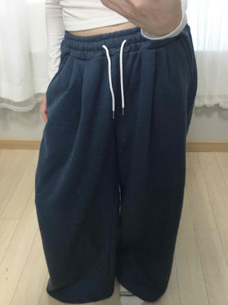 Cozy Fit Balloon Drawstring Cotton Wide Jogger Pants