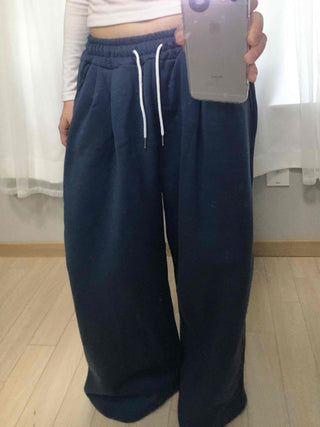 Cozy Fit Balloon Drawstring Cotton Wide Jogger Pants