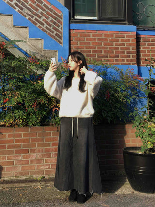 Soft Touch Angora Oversized V-Neck Knit