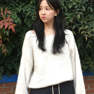 Soft Touch Angora Oversized V-Neck Knit