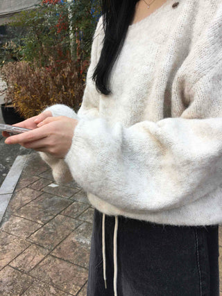 Soft Touch Angora Oversized V-Neck Knit