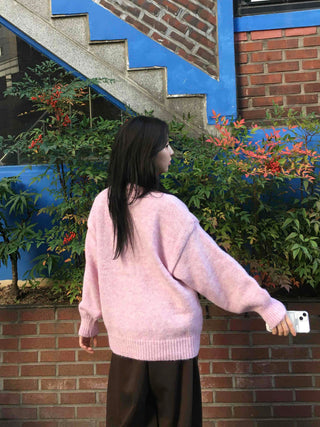 Soft Fuzzy Oversized Round Neck Loose Fit Knit