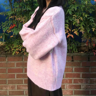 Soft Fuzzy Oversized Round Neck Loose Fit Knit