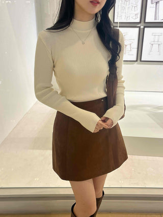 Soft Turtleneck Slim Fit Ribbed Knit