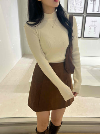 Soft Turtleneck Slim Fit Ribbed Knit
