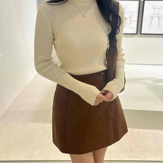 Soft Turtleneck Slim Fit Ribbed Knit