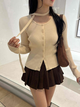 Delicate Fit Ribbed Crop Knit Cardigan