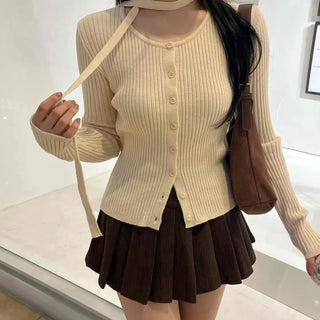 Delicate Fit Ribbed Crop Knit Cardigan