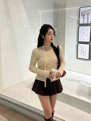 Delicate Fit Ribbed Crop Knit Cardigan