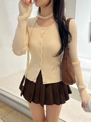 Soft Daily Rib Crop Button Knit Cardigan