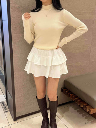 Casual Frill Pleated Tiered Mini Skirt