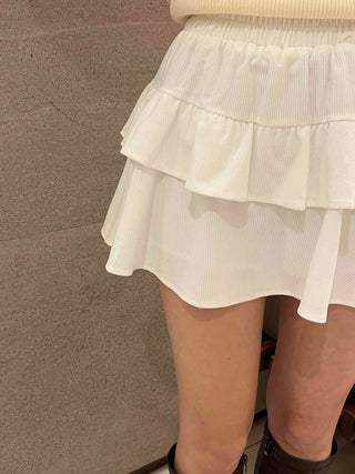 Casual Frill Pleated Tiered Mini Skirt