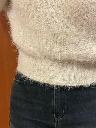 Delicate Fit Angora Touch Fuzzy Crop Knit